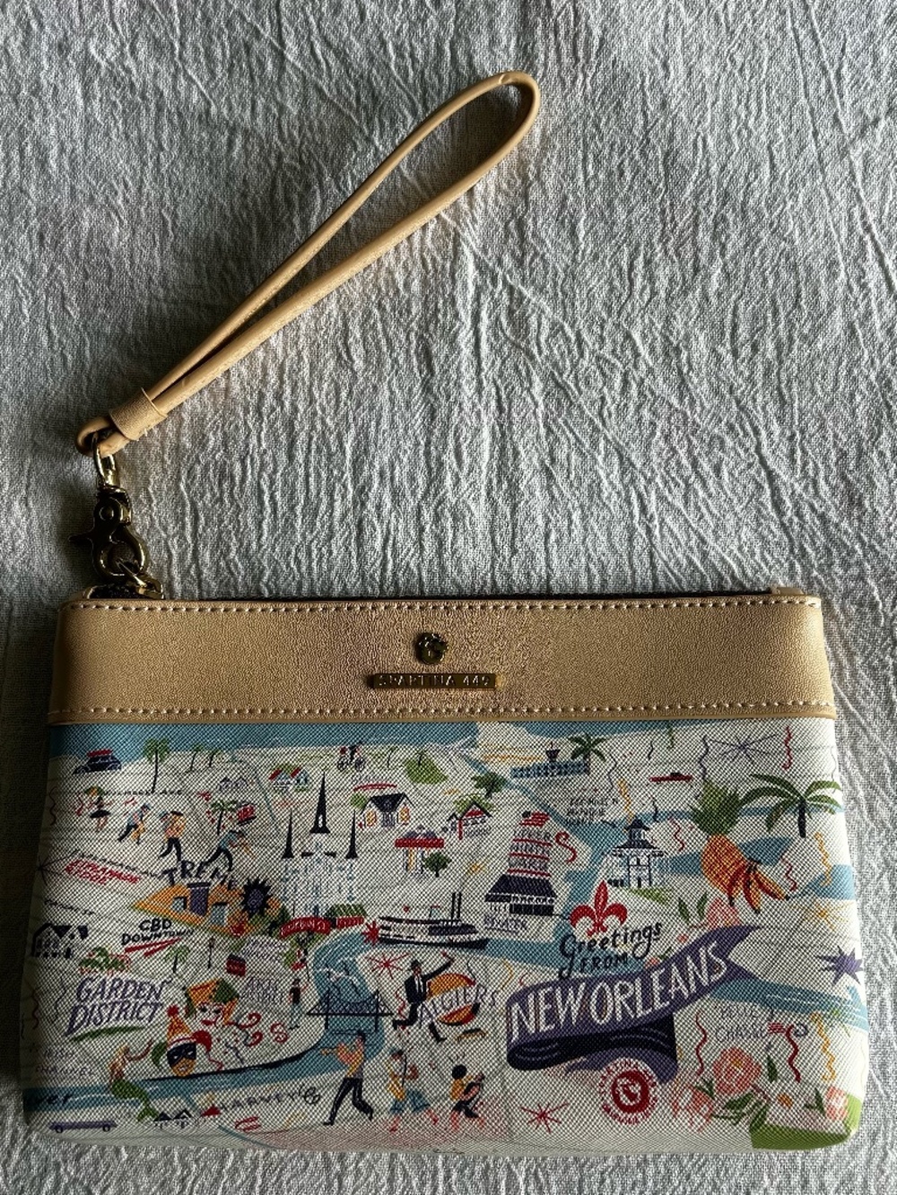 Spartina 449 "Greetings From New Orleans" Scout Wristlet Map Bag